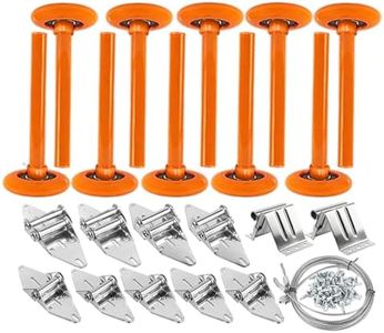 EXERAUO Garage Door Hardware Kit, Roller/Hinge/Top Bracket/Wire Rope, 2" Garage Door Roller Nylon Layer Stem for 7' Height Garage Doors