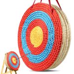 VEVOR Archery Target, 5 Layers 20" Arrow Target, Traditional Solid Straw Round Archery Target Shooting Bow, Hand-Made Arrows Target, Coloured Rope Target for Backyard Outdoor Hunting Shooting Practice