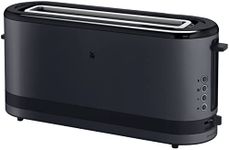 WMF Long slot toaster, 2 slices with bread attachment, narrow toaster, XXL, bagel function, 7 roasting levels, 900 W, stainless steel, matte, black