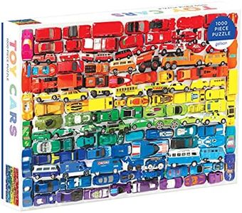 Galison 1000 Piece Rainbow Toy Cars Jigsaw Puzzle for Families and Adults, Finished Puzzle is a Unique Rainbow Image, Photo Art Puzzle Includes Varying Colors and Sizes of Toy Cars, Multicolor