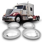 YUANJUFITT 4 pcs Dome Metal Semi Truck Hub Covers 8 Inch Chrome Hub Caps Axle Cap Front Rear Wheel Covers Set for 8" Semi Truck Hub Covers for Kenworth Peterbilt Freightliner Baby Moon Hubcaps