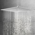 ACA International 12'' Rain Shower Head Square Stainless Steel Large Rainfall Overhead 300mm Metal Ultra Thin WELS (Chrome)