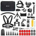 Artman Action Camera Accessories Kit 58-In-1 for Gopro MAX GoPro Hero 12 11 10 9 8 7 6 5 Session 4 3+ 3 2 1 Black Silver Insta360 SJ4000/SJ5000/SJ6000 DJI OSMO Action DBPOWER AKASO Xiaomi Yi APEMAN