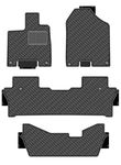 Fits 2016-2022 Honda Pilot Floor Mats Front & 2nd and 3rd Row Seat Liner Set 3D Custom Fit All-Weather Full Set Liners, Black (All Models)