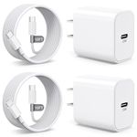 GGFim for iPhone 16 15 14 13 12 11 Fast Charger, 2Pack 10FT Long USB C to C Cable & Lighting Cable + 20W USB C Wall Charger Block Compatible with iPhone 16/16 Pro Max/16 Plus/15/14/13/12/11/XR/X, iPad