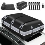 MCBD Rooftop Cargo Carrier, 21 Cubic Feet Soft-Shell Waterproof Car Roof Luggage Bag for All Vehicles SUV with/Without Rails,Includes 10 Reinforced Straps + 6 Door Hooks,Storage Bag,Anti-Slip Mat