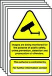 PACK OF FIVE - DATA COMPLIANT CCTV SIGNS - SIZE A4 RIGID PVC - SCREEN PRINTED BY PROFILE SIGNS (5)