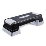 Amazon Basics Aerobic Stepper, Adjustable Riser Height for Aerobics, HIIT, Strength Training, Step-Ups, Black