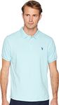 U.S. Polo Assn. Men's Solid Interlock Shirt, Artist Aqua Heather-3045, X-Large