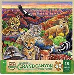 Masterpieces 48 Piece Fun Facts Jigsaw Puzzle for Kids - Jr Ranger Grand Canyon Wildlife Wood Puzzle - 12"x12"