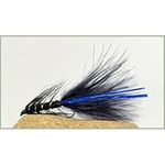 Trout Flies,6 Pack of Black Blue Flash Damsel Size 10 - Fly Fishing