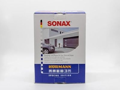 Hörmann SONAX Ensemble de nettoyage et d'entretien 7 pièces (500 ml de polish 2 en 1, pour portes, portails et chambranles, huile, chiffons en microfibres, nettoyant, 2 éponges) 4020356