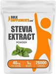 BulkSupplements.com Stevia Extract Powder - Stevia Sweetener, Pure Stevia Powder - Zero Calorie Sweetener, Gluten Free, 40mg per Serving, 1kg (2.2 lbs) (Pack of 1)