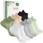 Blu Ninfee Bamboo Trainer Socks Womens 6-8, Ladies Ankle Running Socks Breathable Short Sports Socks, Gifts for Women Girls Summer, 6Pairs, Multipack