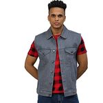 Urbano Fashion Men's Light Grey Regular Fit Washed Sleeveless Denim Jacket (jakt-denimslvless-lgrey-m)