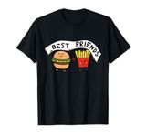 Best Friends Burger & French Fries illustration Graphic Fun T-Shirt