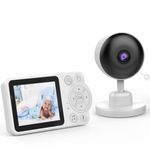 Baby Monitor with Camera 2.8'' LCD Screen Video Baby Monitor 2.4 GHz Temperature Sensor VOX Two-Way Audio Night Vision,Zoom 2X/4X,No Subscription,No WiFi,No APP,Sound Activated Screen,6 Lullabies