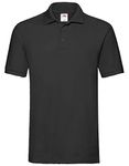 Fruit of The Loom Men's Polo Shirt - Black - XX-Large