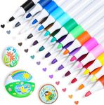 SUPER TOY 24 Shades Acrylic Marker Paint Pens, Colors Acrylic Markers for Wood, Canvas, Stone, Rock Painting, Glass, Ceramic Surfaces, Scrapbooking, Fabric, Plastic, Card Making, DIY Crafts