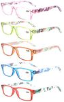 5-Pack Eyekepper Readers Spring-Hinges Camouflage Temples Reading Glasses Women +1.5