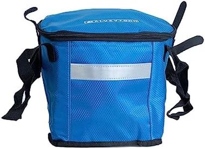 AlveyTech Blue Insulated Basket Bag - Large Capacity Durable Polyester & PE Foam Organizer Bags with Extra Pocket, Secure Hook and Strap, Storage Accessories for Mobility Scooters, Power Chair, eBike