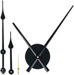 EMOON 2 Pair Hands 3D Clock Movement DIY Large Wall Clock Quartz Clock Mechanism for Home Art Decor (Black) (Black-Gold)