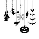 Incrizma Halloween Decorative Hanging Ornaments Felt Pumpkin Witch Decor Haunted House Bat Spider for Tree Party Black Decoration Signs with Ribbon (14 Pcs Halloween Hanging Set)