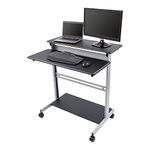 Mobile Standing Desk Computer Workstation (Desk Length: 100cm, Black)