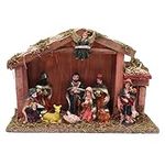 BELLE VOUS Christmas Crib set - Christmas Figurines Tabletop Scenes - Christmas Scene Crib Stable for Xmas Decoration Festive Display For Home