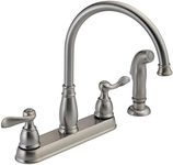 Delta Foundations 21996LF-SS Two Handle Kitchen Faucet with Spray, Stainless