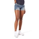 Signature by Levi Strauss & Co. Gold Label Women's Maternity Mid-Rise Shortie Shorts, Blue Ice-waterless, Medium