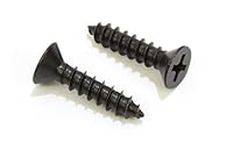 #8 X 1'' Black Oxide Coated Stainless Flat Head Phillips Wood Screw, (50 pc), 18-8 (304) Stainless Steel Screws by Bolt Dropper