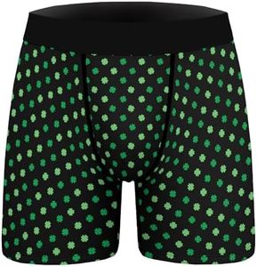 Ainuno Novelty Boxers Mens Funny Boxer Briefs Underwear Gag Gifts for Men No Fly, Lucky Shamrock, Medium