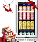 BODEGA Beverage Refrigerator Cooler,15 inch drink fridge under counter,100 cans mini Fridge with Glass Door for Soda Beer,Wine,Beverage Cooler for Home,Kitchen, Bar or Office.