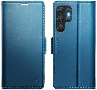 Tenifly for Samsung Galaxy S22 Ultra Case Wallet with RFID Blocking Card Holder, PU Leather Kickstand Protective Flip Phone Cover Fit for Galaxy S22 Ultra 6.8", Blue