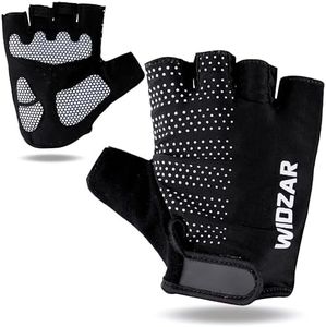 WIDZAR Cycling Gloves for Men and Women Half Finger Gloves, Ideal for Bicycle, Bike Riding, Weight Lifting, Gym Training - Light Weight and Breathable Design with Strong Grip (Black, XL)