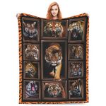 Tiger Blanket Gifts for Adults Kids Animal Soft Warm Lightweight Cozy Animal Tiger Themed Throw Blankets for Couch Bedroom Sofa Living Room Decor 80x60in