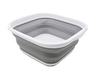 SAMMART 5.5L Collapsible Washing Tub (White/Grey, 5.5L tub)