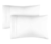 King Pillow Cases Set of 2 - Extra Soft, Hotel Quality Pillowcase Covers - Comfy & Cooling - Pack of 2 Pillow Cases - Machine Washable Pillow Protectors - 2 Piece - King Size White Pillow Covers