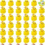 JOYIN 36 Pcs Easter Mini Chicks, 2.5 CM Yellow Easter Chicks, Kids Artificial Small Chicken for Easter Bonnet Decoration, Egg Hunt Toy Fillers, Bonnet Decorating Arts & Crafts