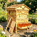 Bee Hives Boxes Starter Kit,Flow Hive Beehive (Includes 7 Frames), Wooden Flow-Hive Beekeeping Starter Kit, A Complete Observation,Designed specifically for HOM Outer Hive Set with 7 Beehive Frames
