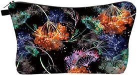 FAVORTALK Makeup Bag Ladies Portable Cosmetic Case Women Travel Beauty Bag Make Up Case Vanity Bag Makeup Brush Organiser with Beautiful Dandelion Pattern -B1255