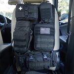 Universal Tactical Car Seat Back Organizer Bag Tactical Molle Vehicle Organizers Panel Gear Accessories with 5 Different Size Molle Pouches for Car Truck Ford Jeep Vehicle (C style-Black)