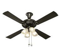 USHA Fontana Lotus 1230mm Ceiling Fan with Decorative Lights (Black Chrome)