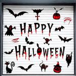 30pcs Halloween Garage Door Decoration Magnets - Black Magnetic Decal Bat Witch Cat Ghost Halloween Garage Door Magnets for Car Fridge Garage Door Outside Halloween Decorations