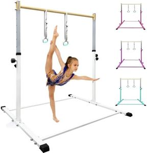 HomeSun Barre de gymnastique pour enfants - Robuste - Avec anneaux - Barre horizontale - Pour entraînement à la maison - Hauteur réglable de 90 à 150 cm - Appareil d'entraînement jusqu'à 100 kg - Âge