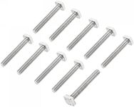 uxcell Square Head Bolt, 10pcs M6x40mm Fully Thread 304 Stainless Steel Grade C Square Machine Screws