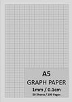 A5 Graph Paper 1mm 0.1cm: 148mm x 210mm, Graph Pad, 1/5/10 mm Square Grid Ruled Graphing Notepad, 100 Pages/50 leaves | Engineering & Science Notebook ... Graph Paper A5 Pad | 90gsm White Paper