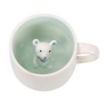 Szoyeay Mouse Ceramic Cup Hidden 3D Animal Inside Mug,12 oz Cute Cartoon Handmade Figurine Mugs,Christmas Birthday Surprise for Friends Family or Kids (Mouse)