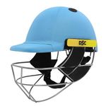 DSC Avenger PRO Premium Cricket Helmet for Men & Boys (Fixed Spring Steel Grill | Back Support Strap | Neck Guard |Lightweight| Size :Large (Sky Blue)